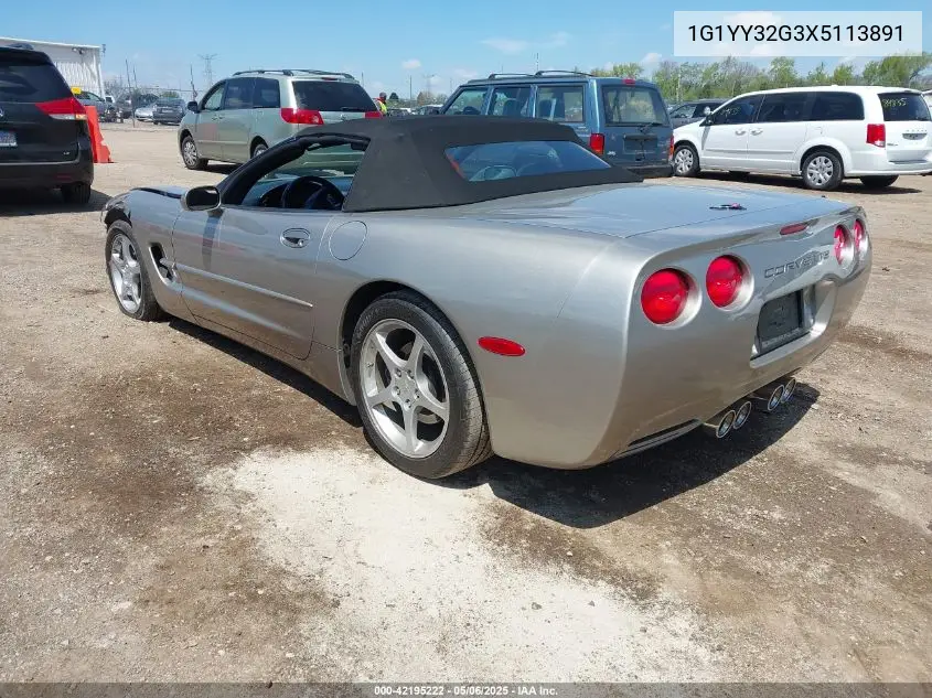 1999 Chevrolet Corvette VIN: 1G1YY32G3X5113891 Lot: 42195222