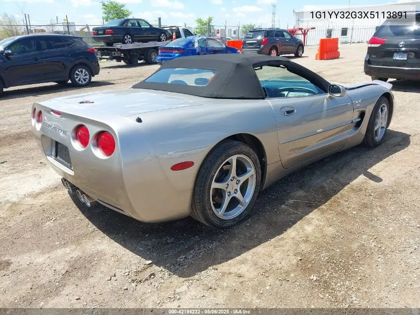 1999 Chevrolet Corvette VIN: 1G1YY32G3X5113891 Lot: 42195222