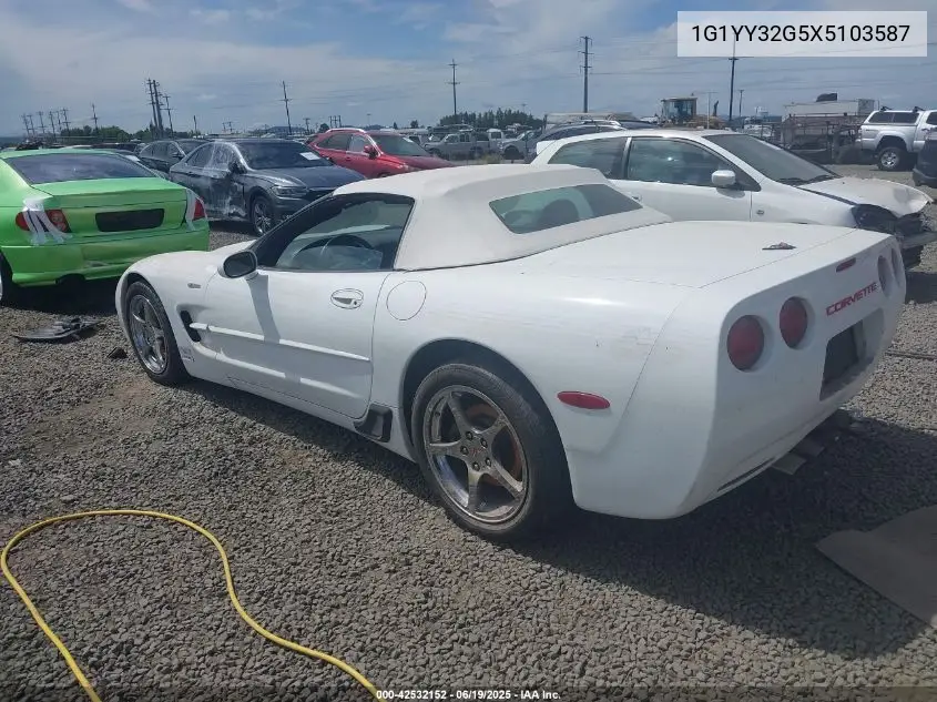 1999 Chevrolet Corvette VIN: 1G1YY32G5X5103587 Lot: 42532152