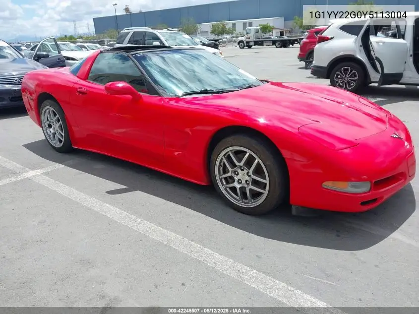 2000 Chevrolet Corvette VIN: 1G1YY22G0Y5113004 Lot: 42245507