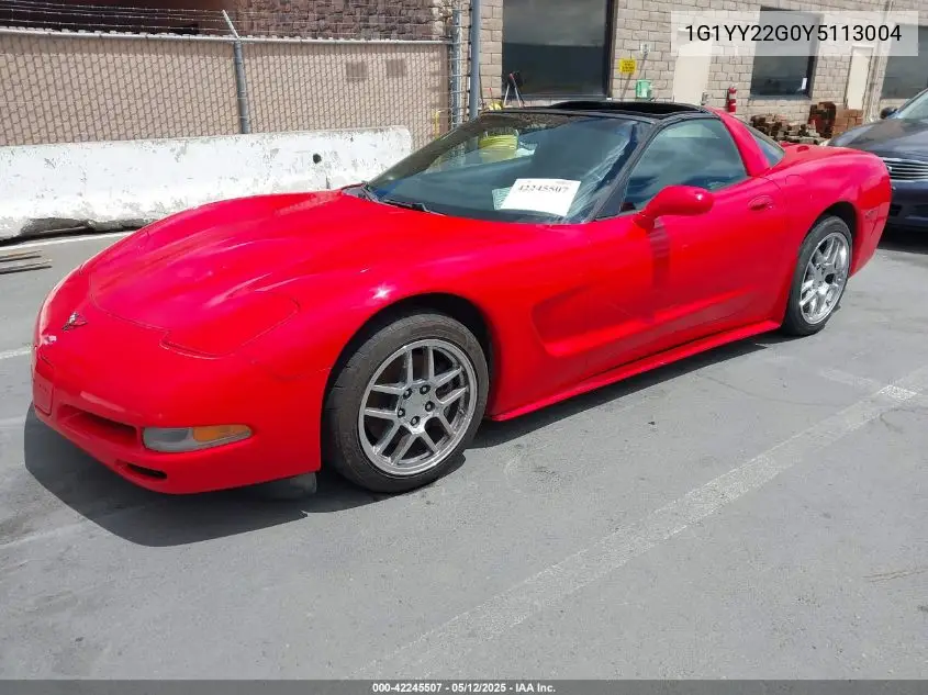 2000 Chevrolet Corvette VIN: 1G1YY22G0Y5113004 Lot: 42245507