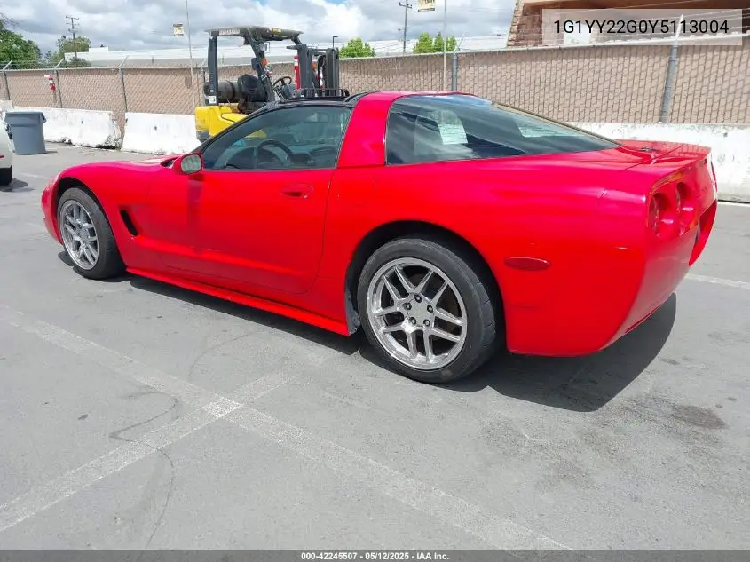 2000 Chevrolet Corvette VIN: 1G1YY22G0Y5113004 Lot: 42245507