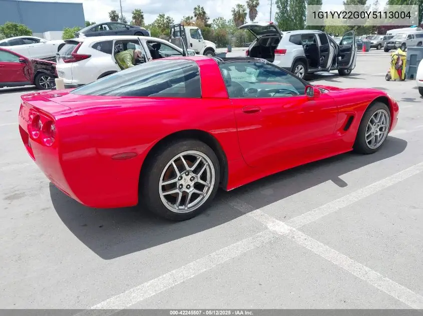 2000 Chevrolet Corvette VIN: 1G1YY22G0Y5113004 Lot: 42245507