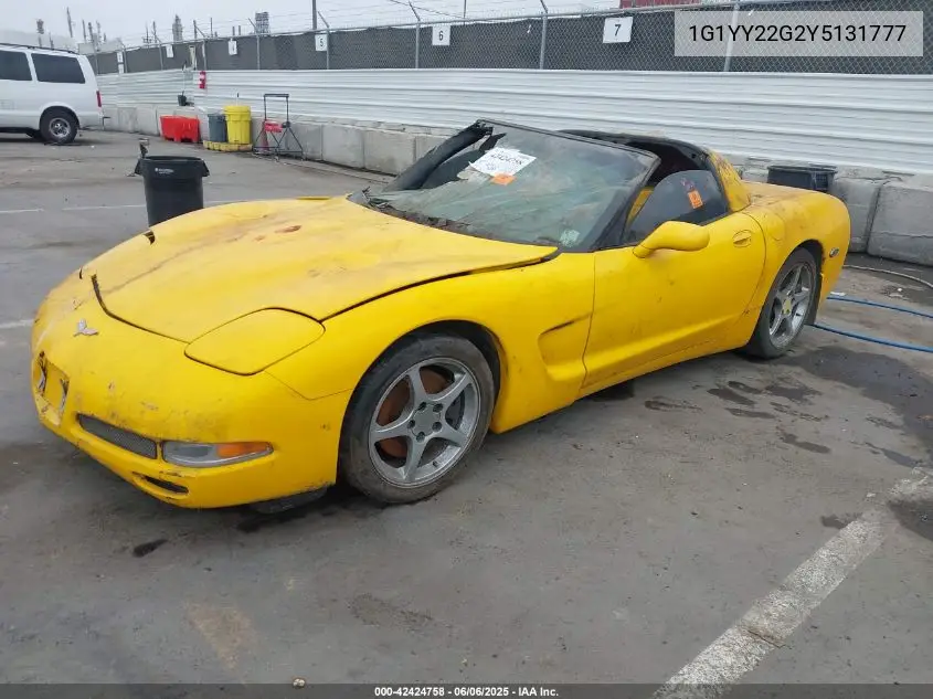 2000 Chevrolet Corvette VIN: 1G1YY22G2Y5131777 Lot: 42424758