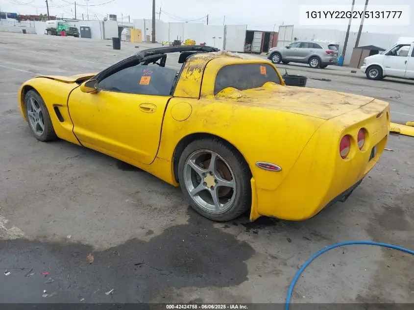 2000 Chevrolet Corvette VIN: 1G1YY22G2Y5131777 Lot: 42424758
