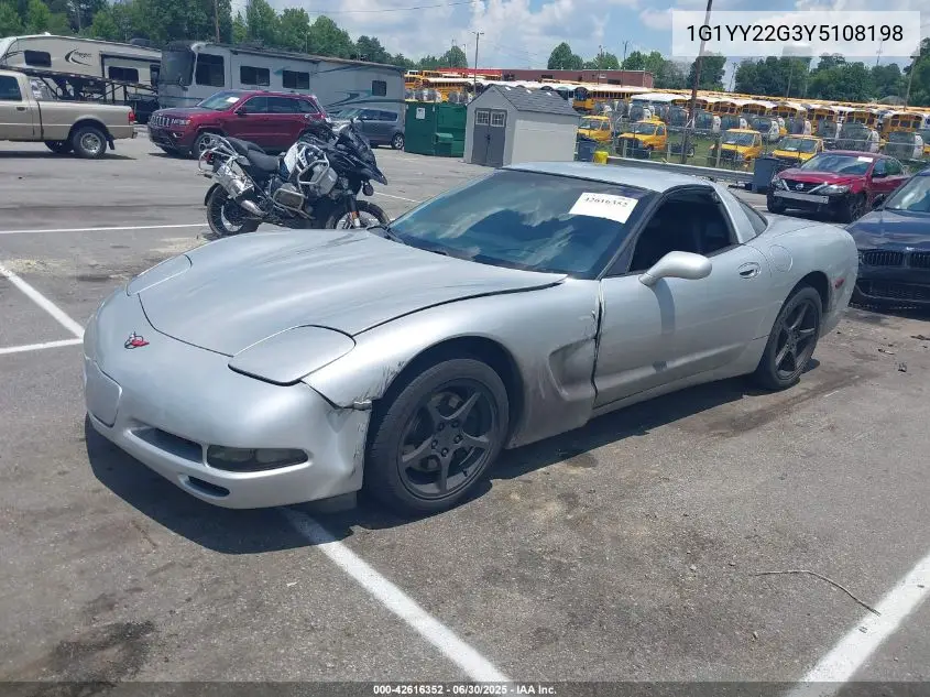 2000 Chevrolet Corvette VIN: 1G1YY22G3Y5108198 Lot: 42616352