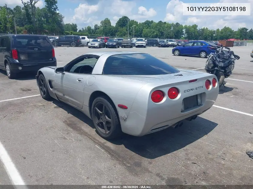 2000 Chevrolet Corvette VIN: 1G1YY22G3Y5108198 Lot: 42616352