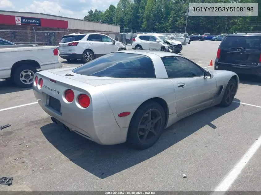 2000 Chevrolet Corvette VIN: 1G1YY22G3Y5108198 Lot: 42616352