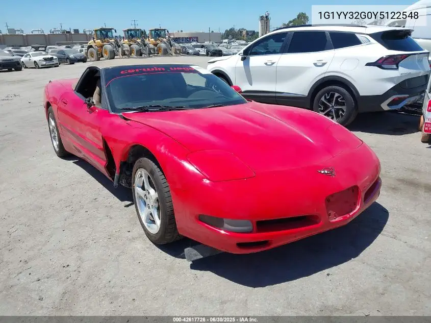 2000 Chevrolet Corvette VIN: 1G1YY32G0Y5122548 Lot: 42617726