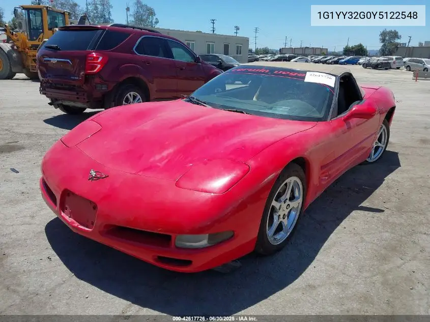 2000 Chevrolet Corvette VIN: 1G1YY32G0Y5122548 Lot: 42617726