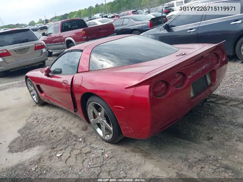 2001 Chevrolet Corvette VIN: 1G1YY22G715119971 Lot: 42015255