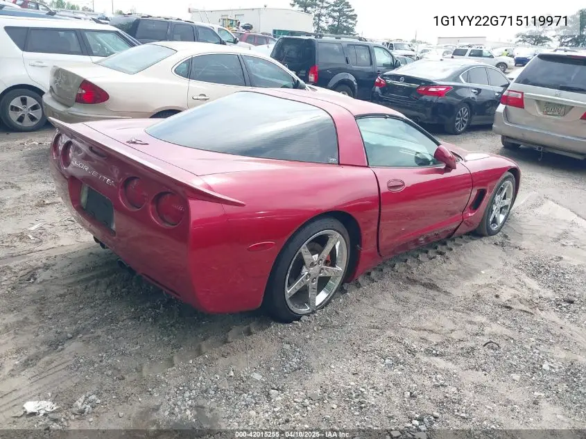 2001 Chevrolet Corvette VIN: 1G1YY22G715119971 Lot: 42015255