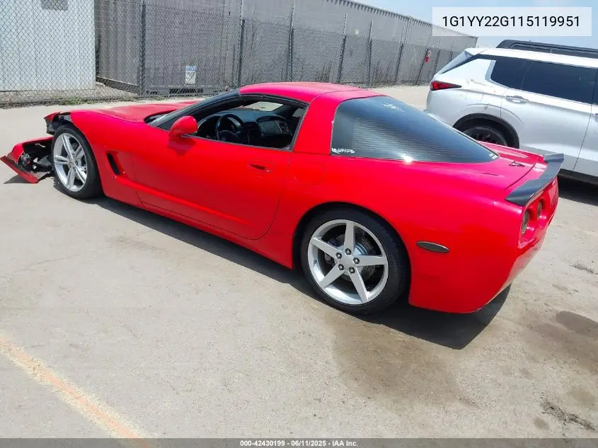 2001 Chevrolet Corvette VIN: 1G1YY22G115119951 Lot: 42430199