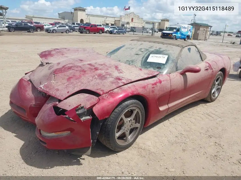 2001 Chevrolet Corvette VIN: 1G1YY32G415118489 Lot: 42564178
