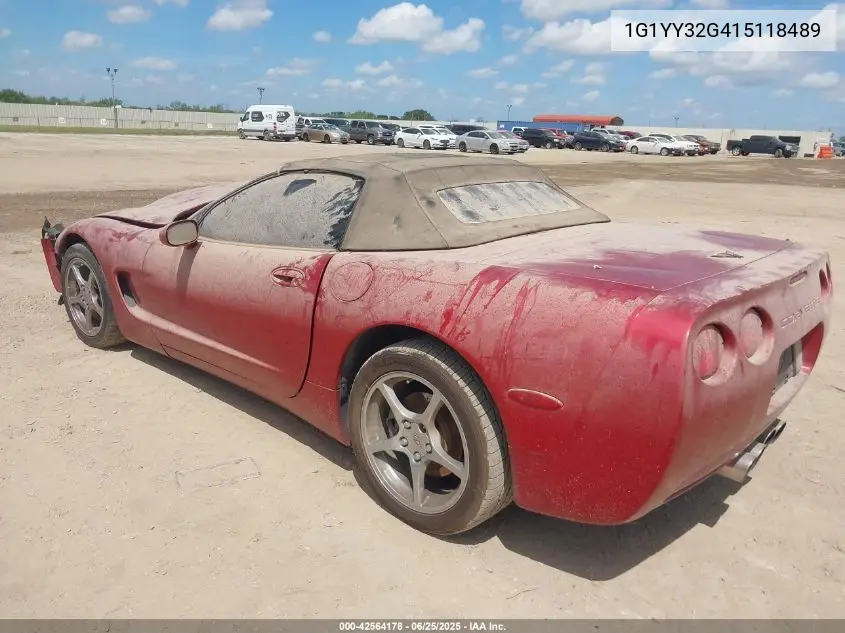 2001 Chevrolet Corvette VIN: 1G1YY32G415118489 Lot: 42564178