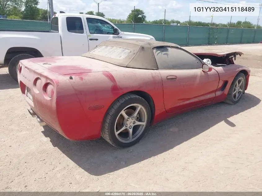 2001 Chevrolet Corvette VIN: 1G1YY32G415118489 Lot: 42564178