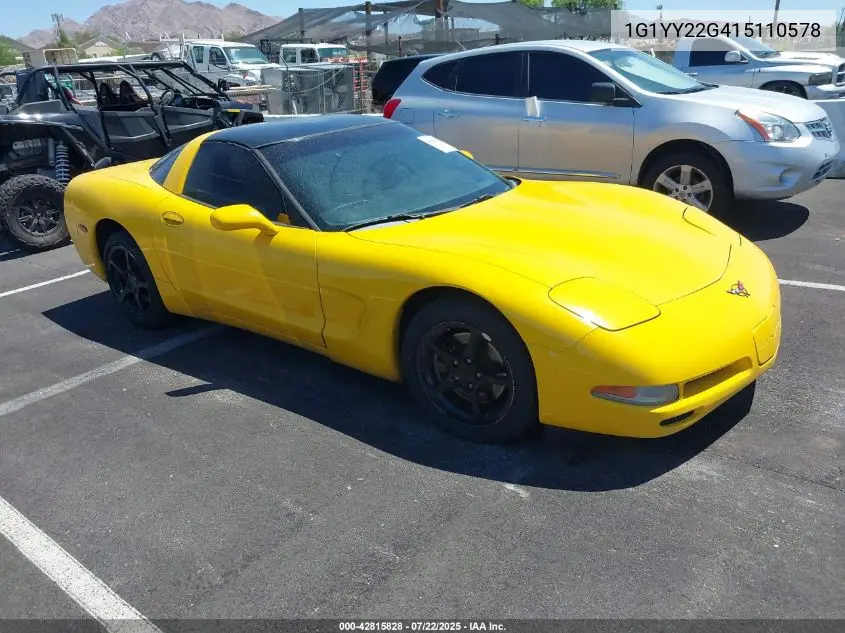 2001 Chevrolet Corvette VIN: 1G1YY22G415110578 Lot: 42815828