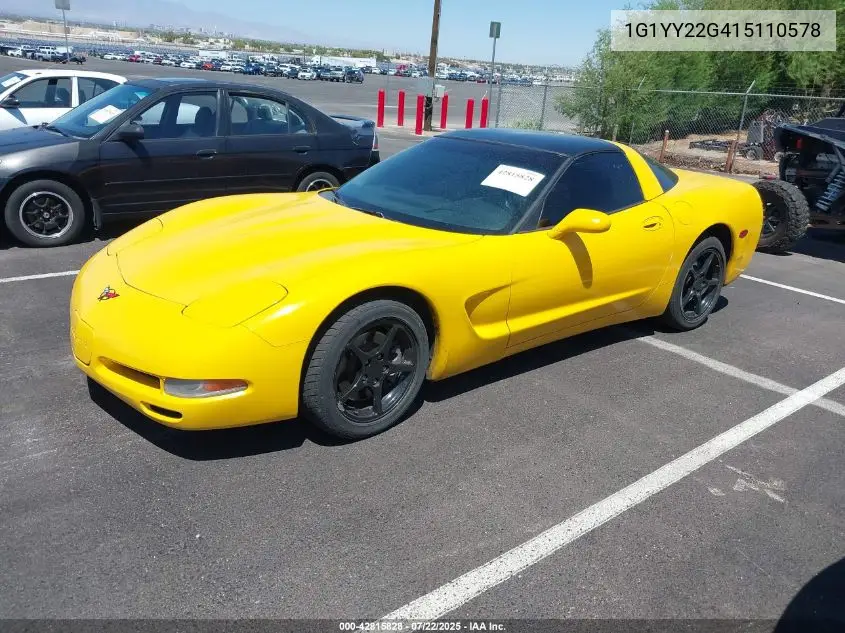 2001 Chevrolet Corvette VIN: 1G1YY22G415110578 Lot: 42815828