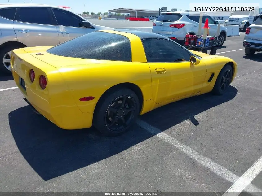 2001 Chevrolet Corvette VIN: 1G1YY22G415110578 Lot: 42815828