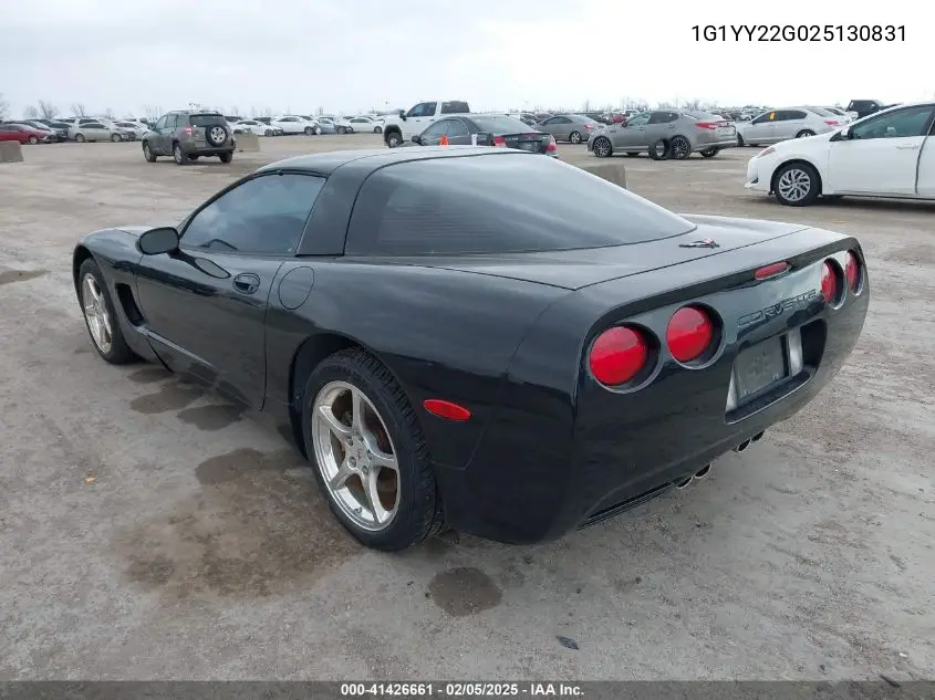 2002 Chevrolet Corvette VIN: 1G1YY22G025130831 Lot: 41426661