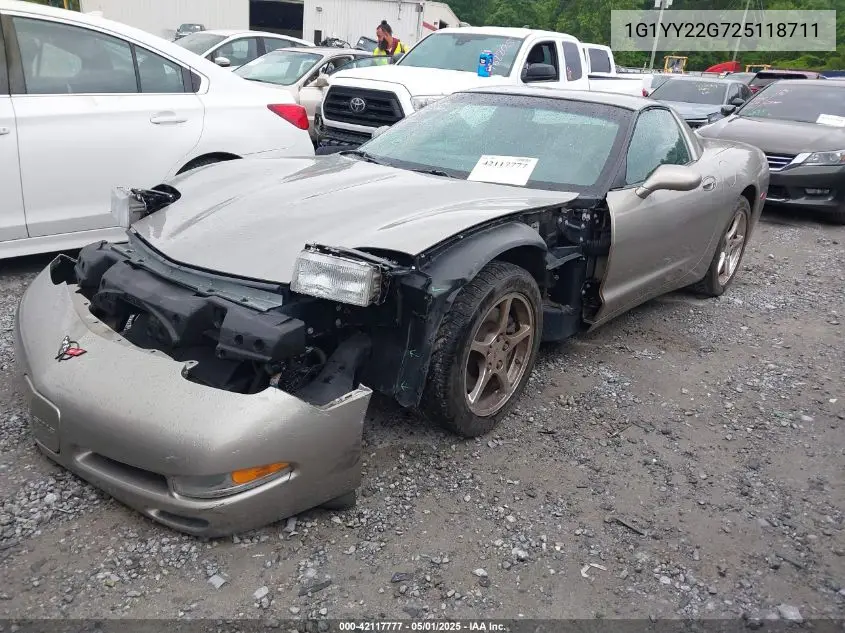 2002 Chevrolet Corvette VIN: 1G1YY22G725118711 Lot: 42117777