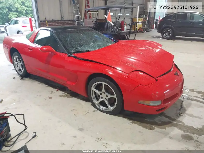 2002 Chevrolet Corvette VIN: 1G1YY22G925101926 Lot: 42440135