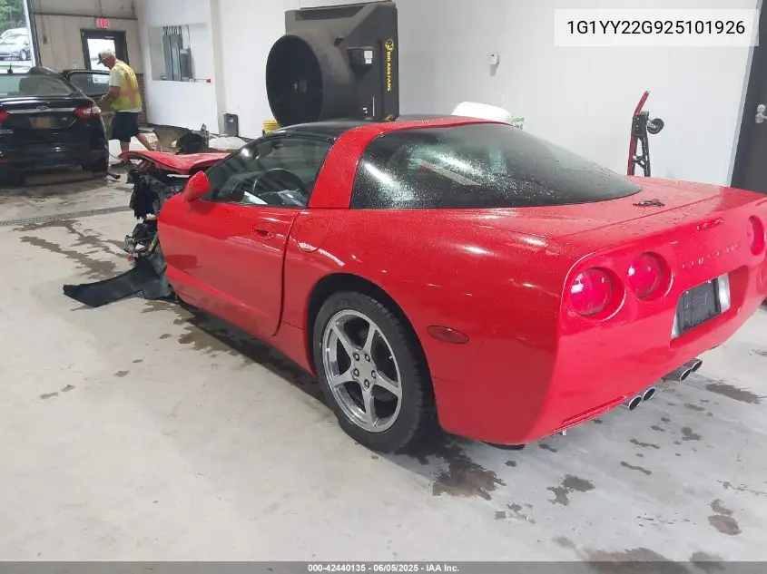 2002 Chevrolet Corvette VIN: 1G1YY22G925101926 Lot: 42440135