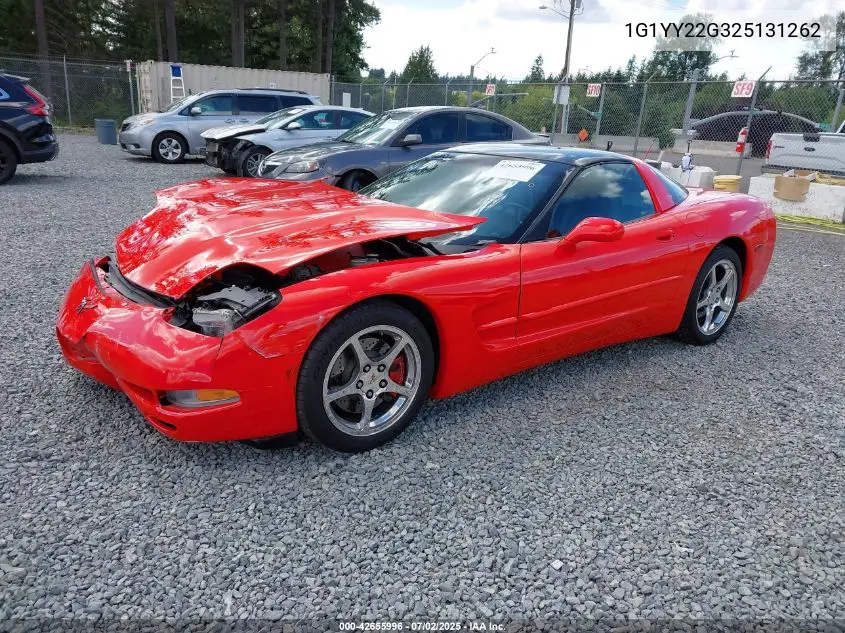 2002 Chevrolet Corvette VIN: 1G1YY22G325131262 Lot: 42655996