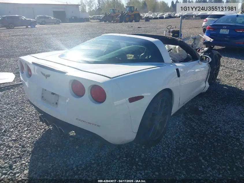 2005 Chevrolet Corvette VIN: 1G1YY24U355131981 Lot: 42043017