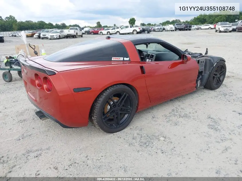 2005 Chevrolet Corvette VIN: 1G1YY24U355108748 Lot: 42504432