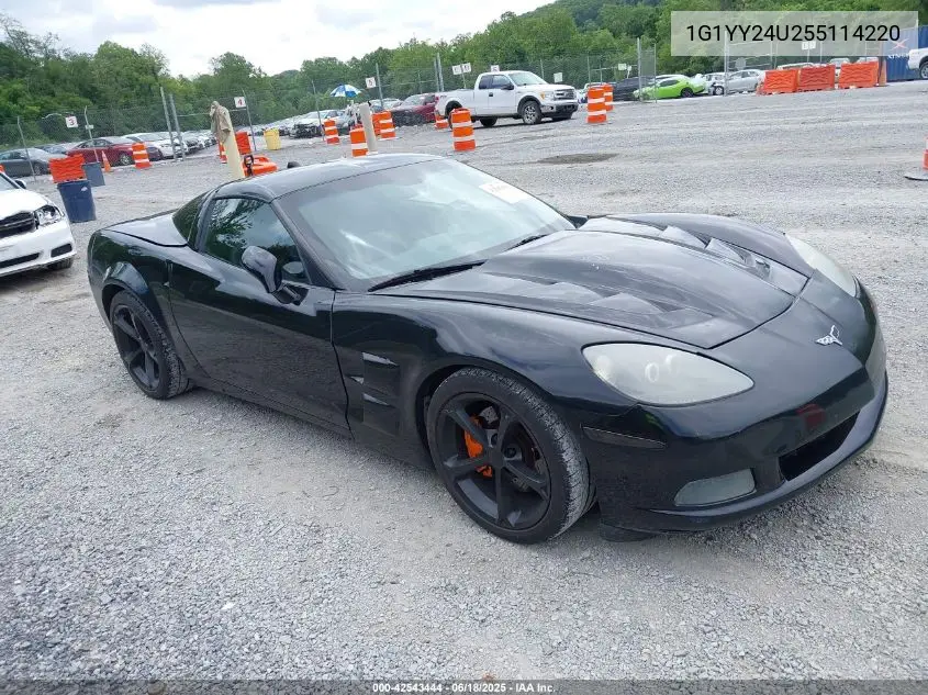 2005 Chevrolet Corvette VIN: 1G1YY24U255114220 Lot: 42543444