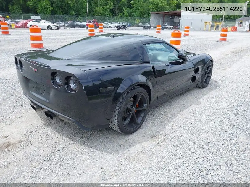 2005 Chevrolet Corvette VIN: 1G1YY24U255114220 Lot: 42543444