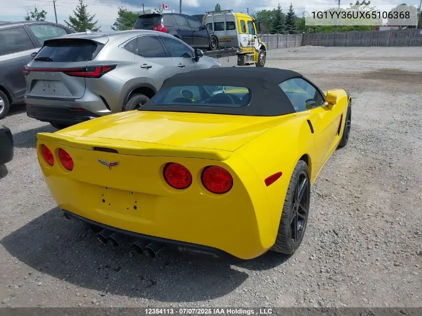 2006 Chevrolet Corvette VIN: 1G1YY36UX65106368 Lot: 12354113