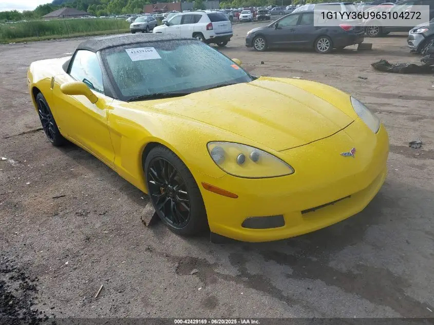 2006 Chevrolet Corvette VIN: 1G1YY36U965104272 Lot: 42429169