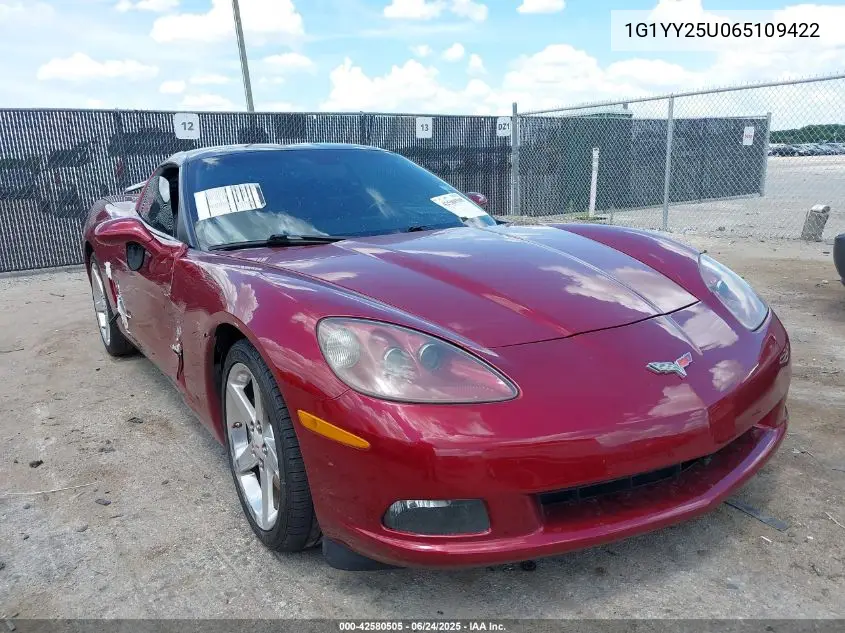 2006 Chevrolet Corvette VIN: 1G1YY25U065109422 Lot: 42580505