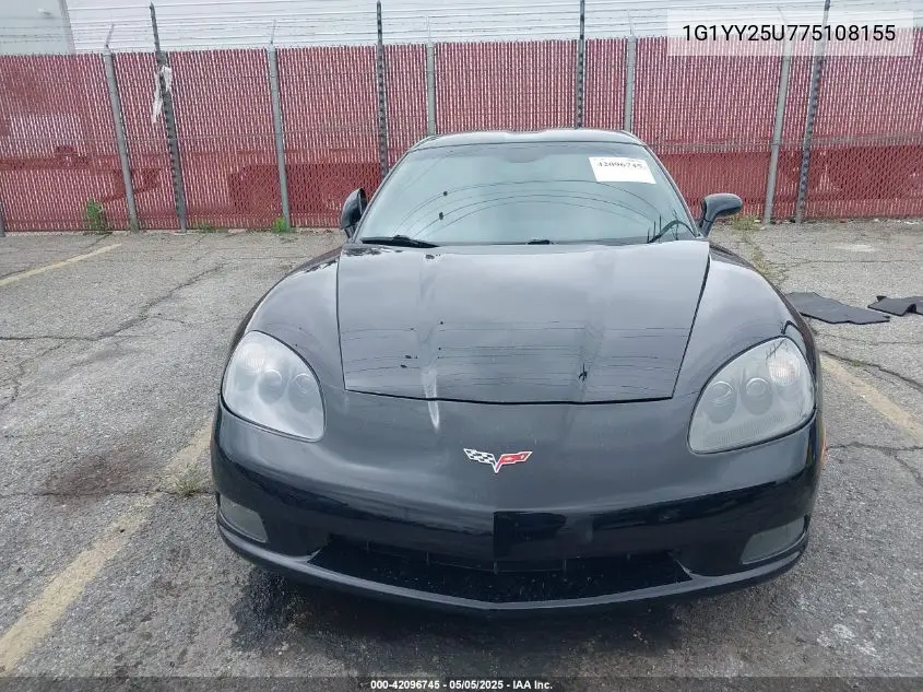 2007 Chevrolet Corvette VIN: 1G1YY25U775108155 Lot: 42096745