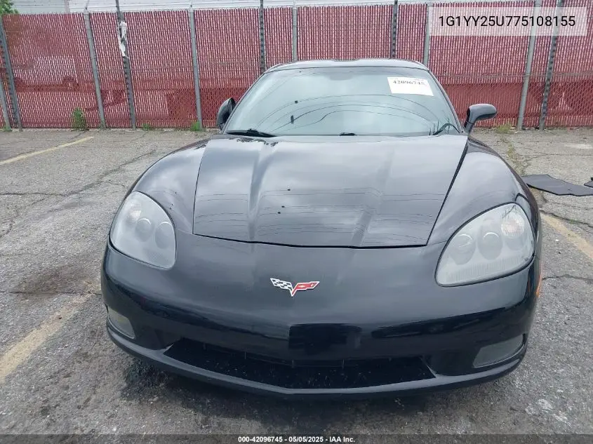 2007 Chevrolet Corvette VIN: 1G1YY25U775108155 Lot: 42096745