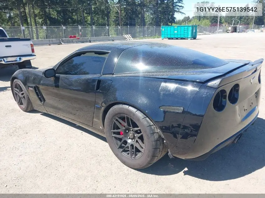 2007 Chevrolet Corvette Z06 Hardtop VIN: 1G1YY26E575139542 Lot: 42191925