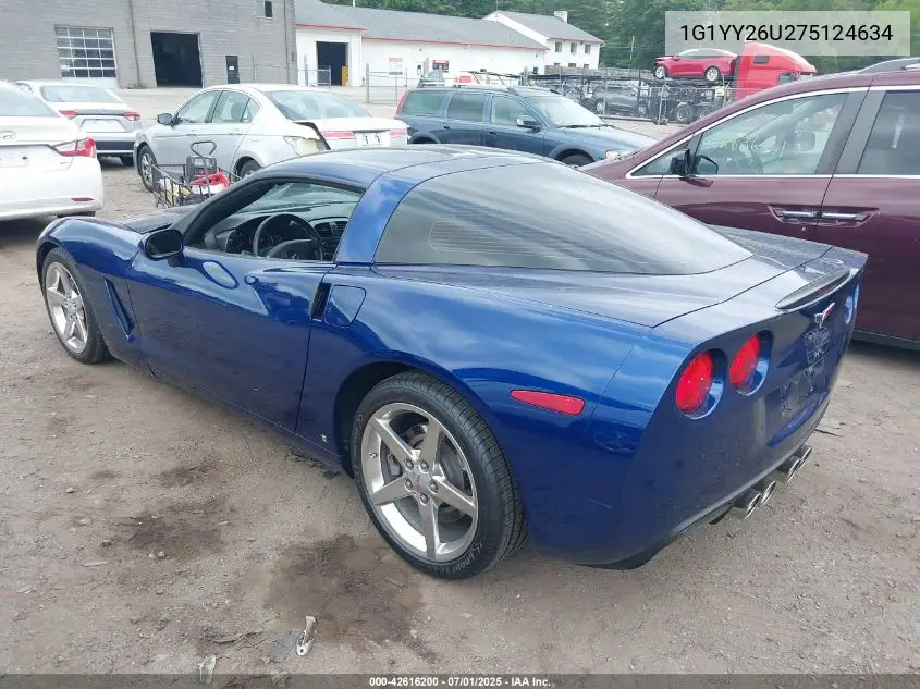 2007 Chevrolet Corvette VIN: 1G1YY26U275124634 Lot: 42616200