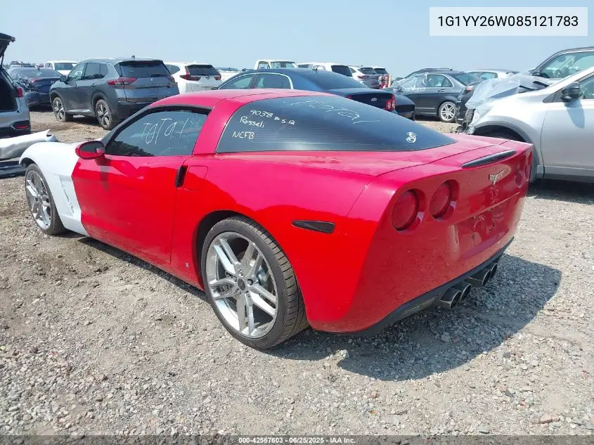 2008 Chevrolet Corvette VIN: 1G1YY26W085121783 Lot: 42567603