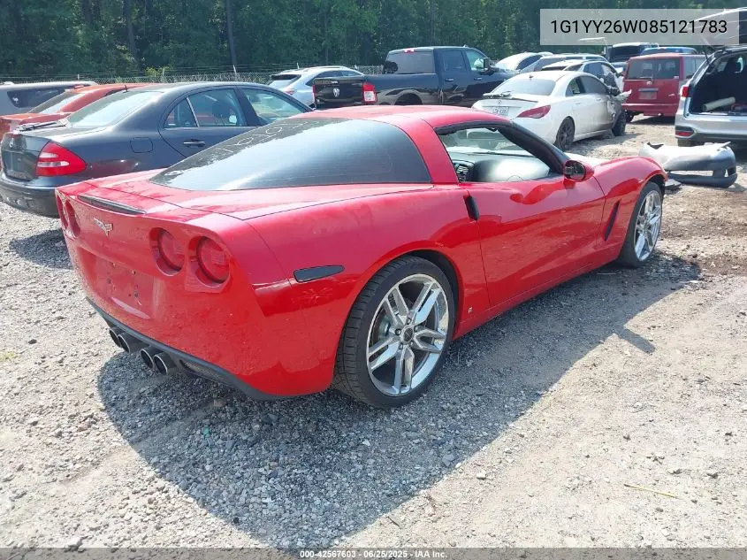 2008 Chevrolet Corvette VIN: 1G1YY26W085121783 Lot: 42567603