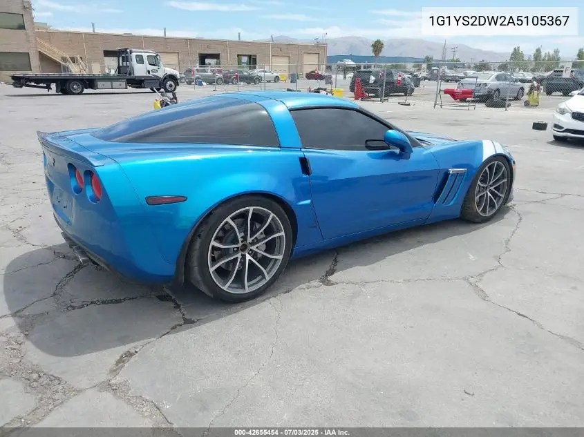 2010 Chevrolet Corvette Grand Sport VIN: 1G1YS2DW2A5105367 Lot: 42655454
