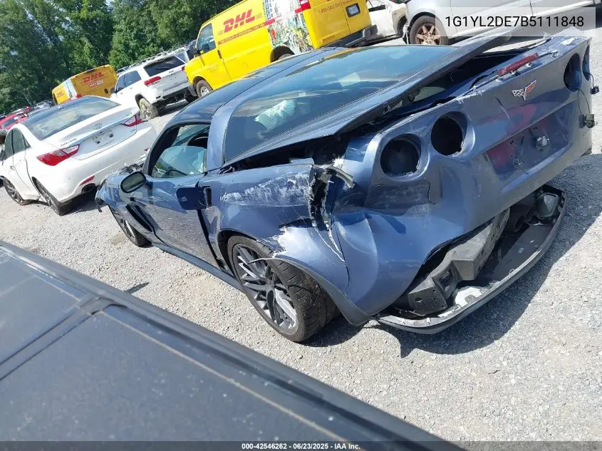 2011 Chevrolet Corvette Z06 Hardtop VIN: 1G1YL2DE7B5111848 Lot: 42546262