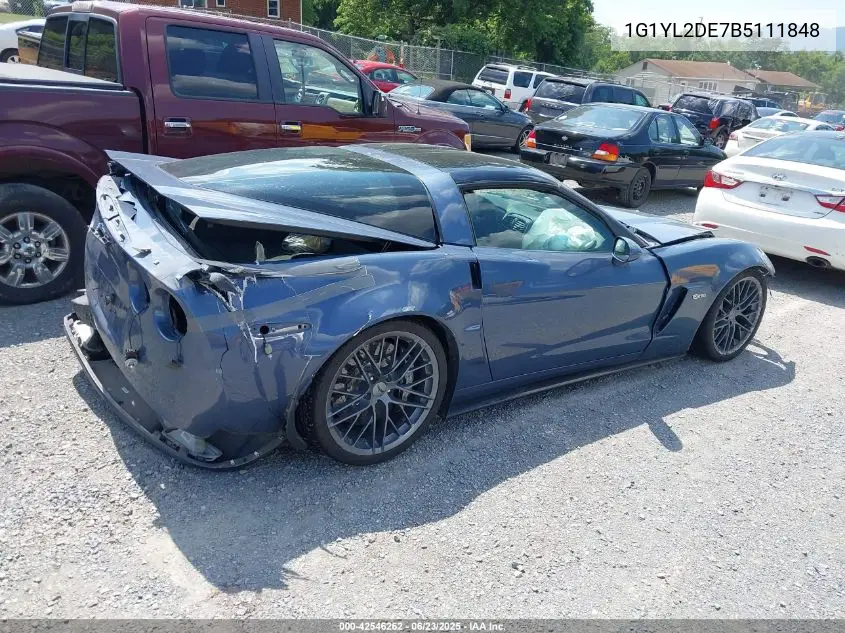 2011 Chevrolet Corvette Z06 Hardtop VIN: 1G1YL2DE7B5111848 Lot: 42546262