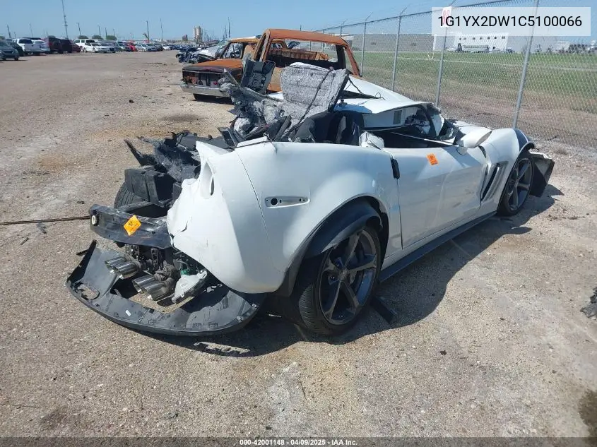 2012 Chevrolet Corvette Grand Sport VIN: 1G1YX2DW1C5100066 Lot: 42001148
