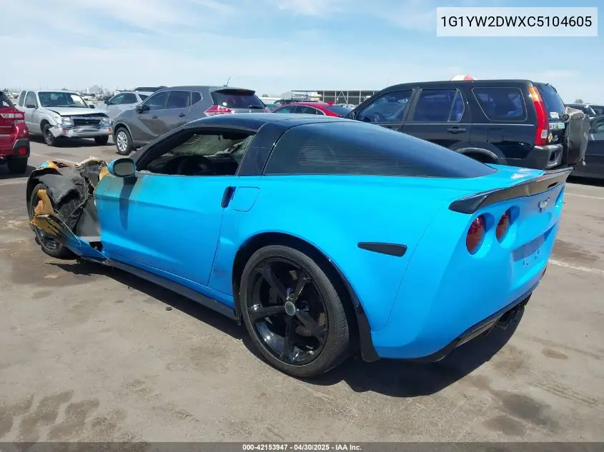 2012 Chevrolet Corvette Grand Sport VIN: 1G1YW2DWXC5104605 Lot: 42153947