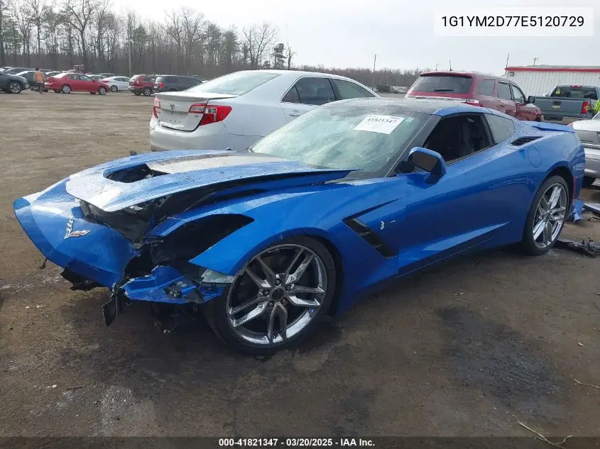 2014 Chevrolet Corvette Stingray Z51 VIN: 1G1YM2D77E5120729 Lot: 41821347
