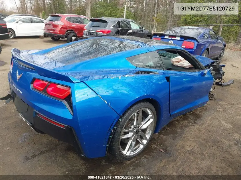 2014 Chevrolet Corvette Stingray Z51 VIN: 1G1YM2D77E5120729 Lot: 41821347