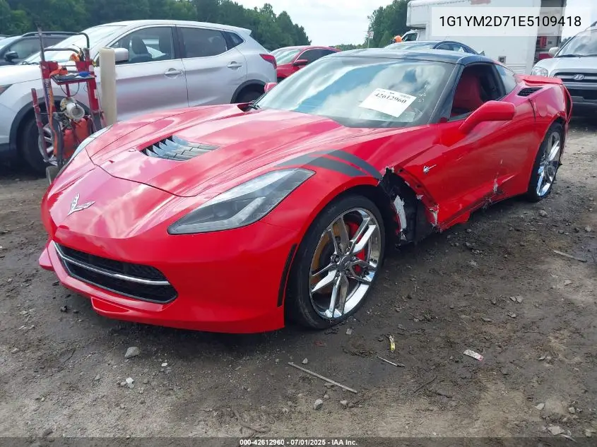2014 Chevrolet Corvette Stingray Z51 3Lt VIN: 1G1YM2D71E5109418 Lot: 42612960