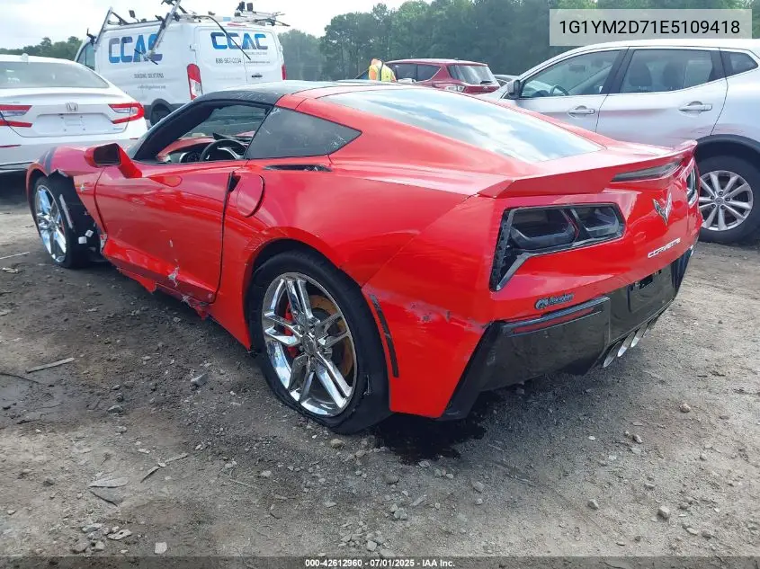 2014 Chevrolet Corvette Stingray Z51 3Lt VIN: 1G1YM2D71E5109418 Lot: 42612960